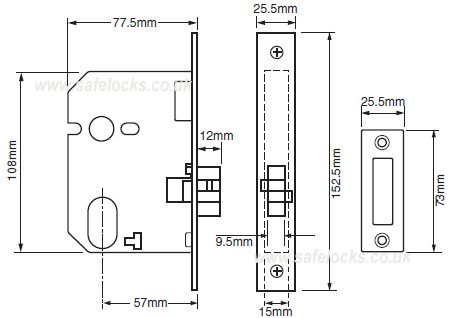 Union L2441 Oval Sliding Door Clawlock Case